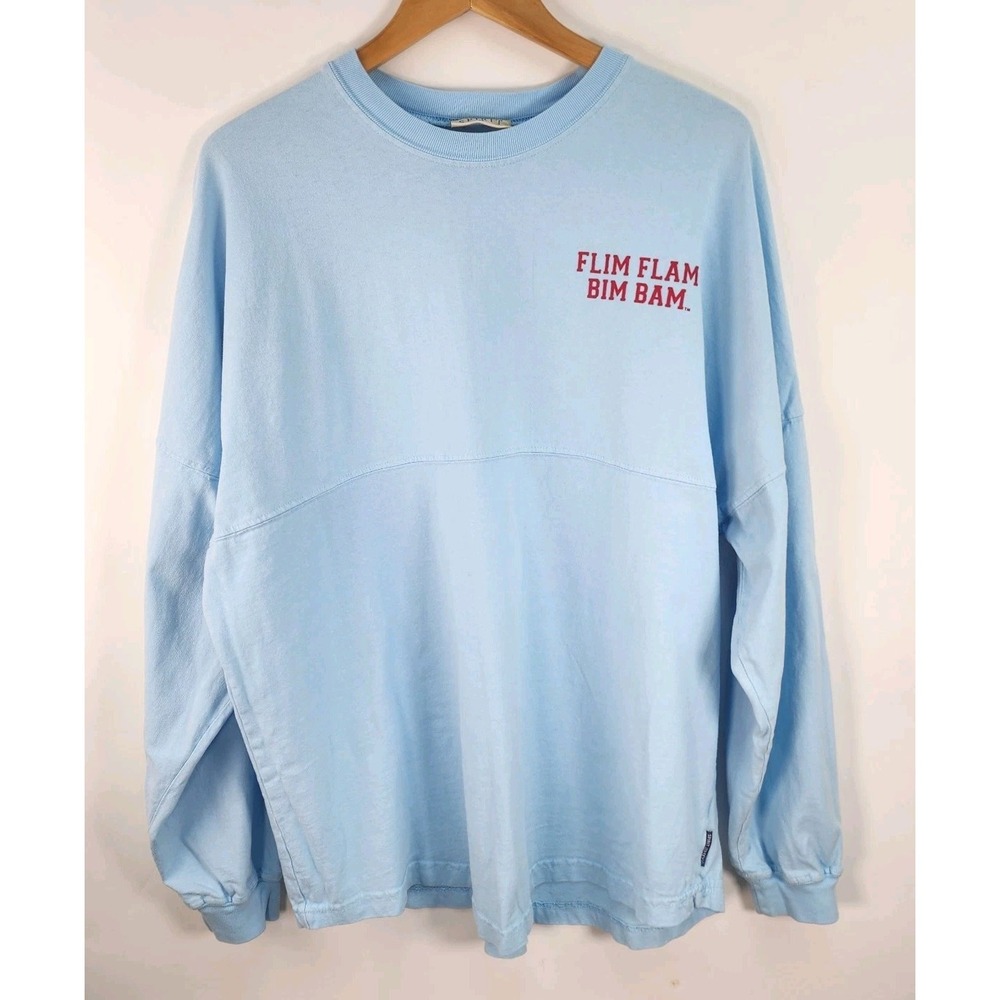 Ole Miss Rebels Spirit Jersey Unisex M Spell Out Long Sleeve Red Baby Blue